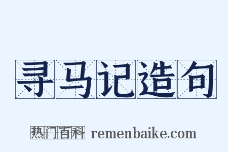 寻马记造句是什么意思的图片